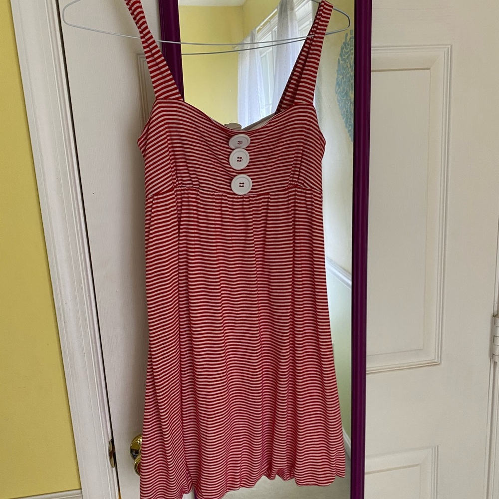 Red and White Striped Sundress